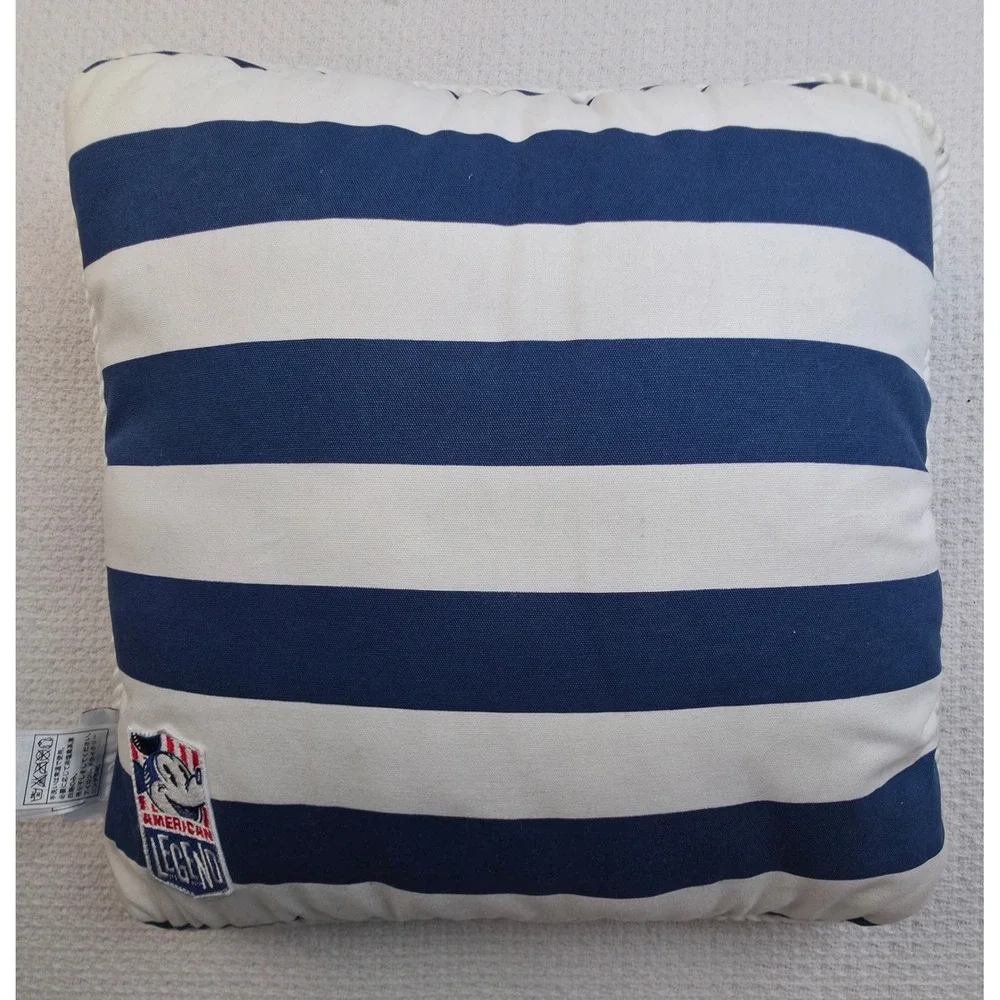 Disney Parks Mickey Mouse Throw Pillow Blue White Nautical American Legend EX